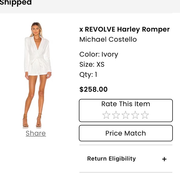 x REVOLVE Harley Romper in Ivory Michael Costello - Picture 2 of 8